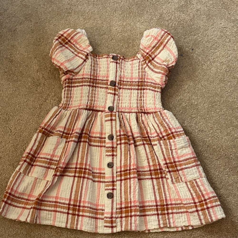 Cat & Jack Pink and Brown Plaid Dress